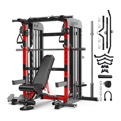 Premium 2000LBS All-In-One Squat Rack Power Cage With Smith Machine (SAK59213)