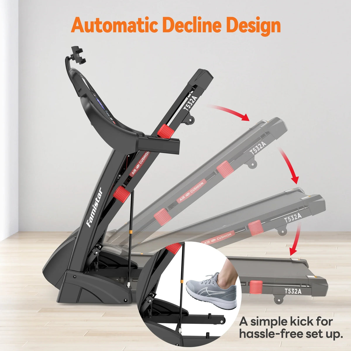 12MPH Folding Treadmill with 20% Auto Incline, 300-400 LB Capacity, Treadmills for Home Running Walking, 5.1HP Brushless Motor, Foldable Electric Treadmill Running Machine with APP & Bluetooth — product view 12