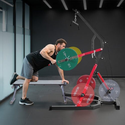 Home Gym Equipment, Leverage Gym with 2:1 Ratio LAT Low Row System, Strength Training Machine for Squats Deadlifts Bench Press Bicep Curls, Home Gym Machine, Adjustable Full Body Workout Station