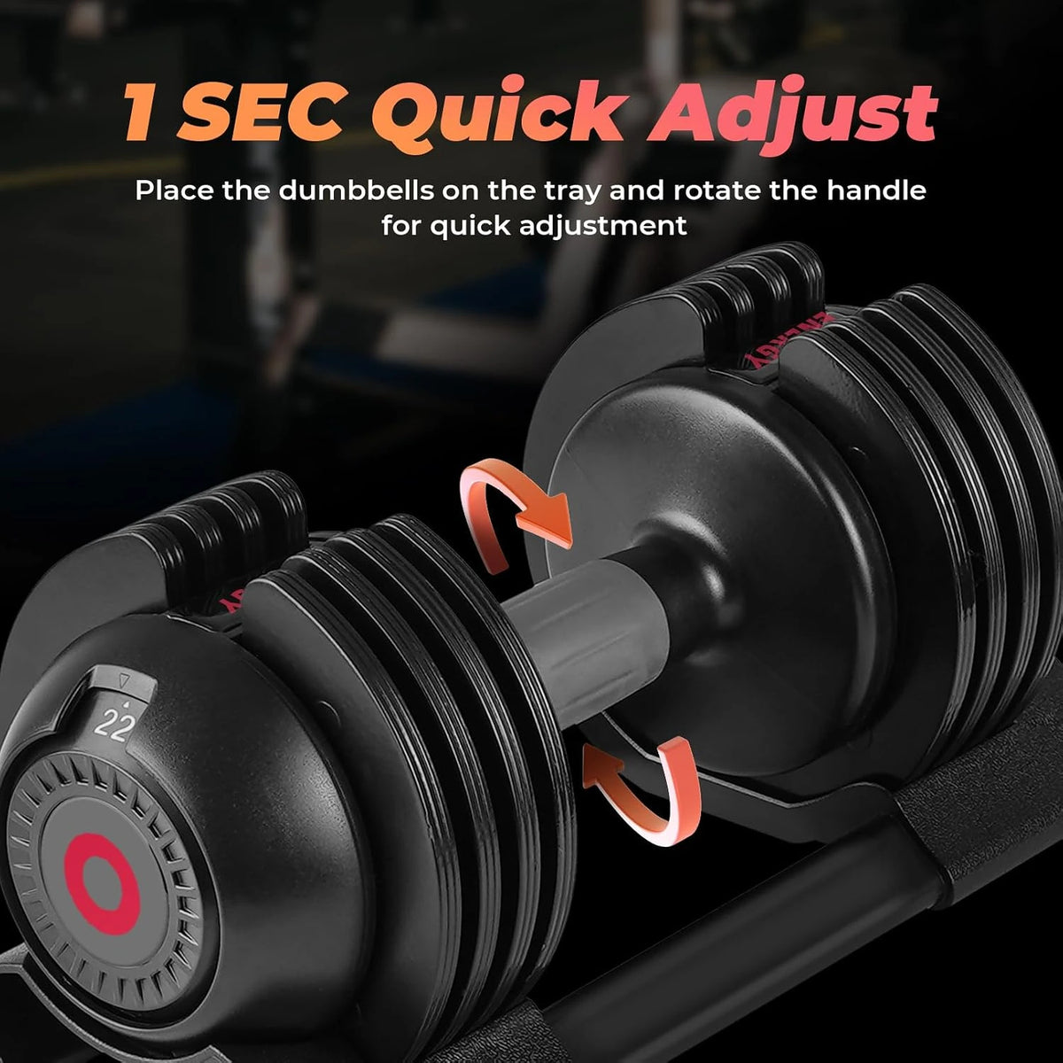 5-In-1 Adjustable Dumbbells Set, 22LB Pair Dumbbell with Anti-Slip Metal Handle for Exercise & Fitness Fast Adjust Weight for Full Body Workout Fitness — product view 4