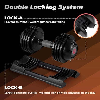 5-In-1 Adjustable Dumbbells Set, 22LB Pair Dumbbell with Anti-Slip Metal Handle for Exercise & Fitness Fast Adjust Weight for Full Body Workout Fitness — product view 5