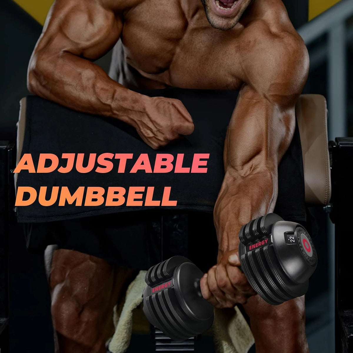 5-In-1 Adjustable Dumbbells Set, 22LB Pair Dumbbell with Anti-Slip Metal Handle for Exercise & Fitness Fast Adjust Weight for Full Body Workout Fitness — product view 7