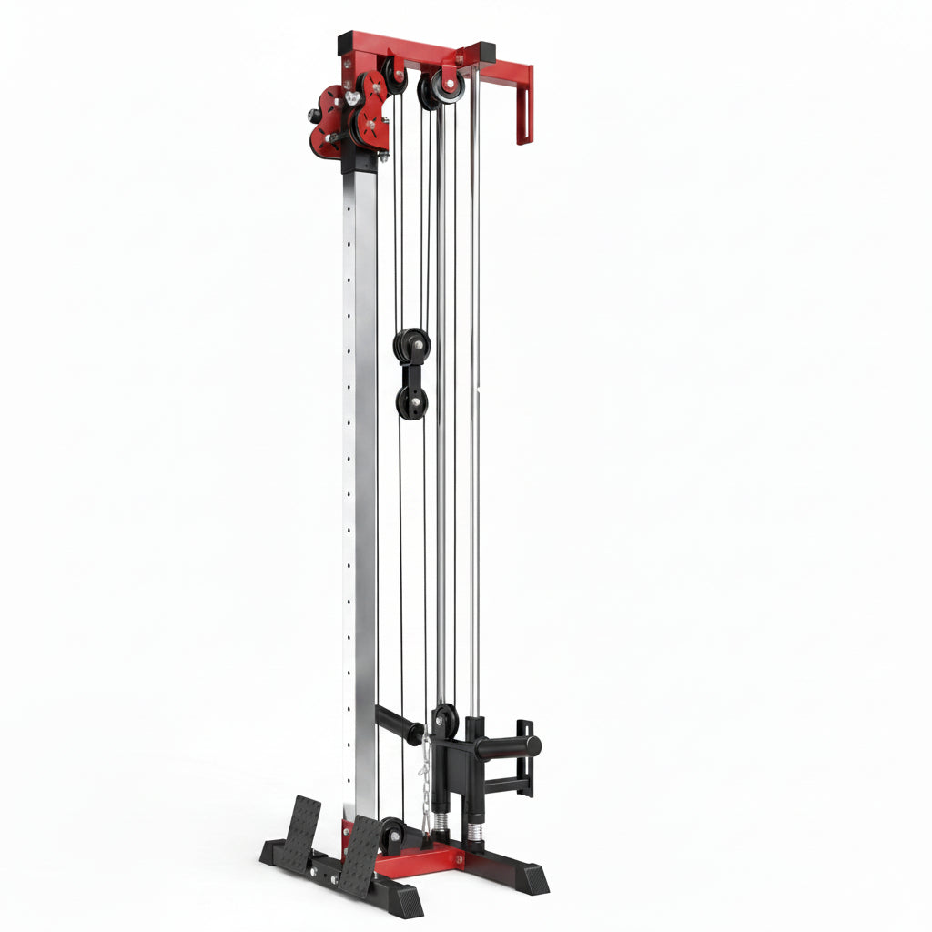 Wall Mount Cable Station, Cable Crossover Machine with Dual Pulley System and 19/27 Adjustable Positions for Home Gym Fitness Equipment