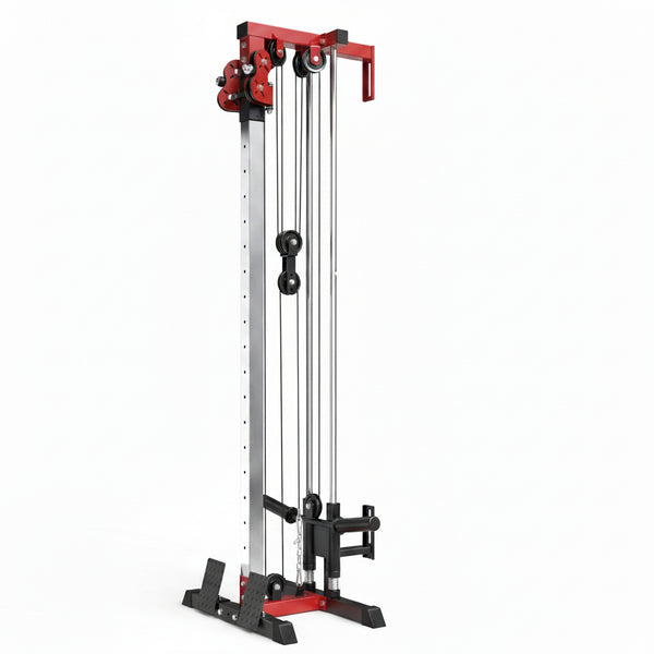 Wall Mount Cable Station, Cable Crossover Machine with Dual Pulley System and 19/27 Adjustable Positions for Home Gym Fitness Equipment