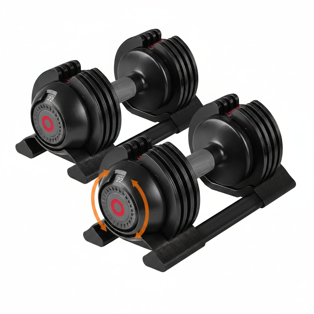 5-In-1 Adjustable Dumbbells Set, 22LB Pair Dumbbell with Anti-Slip Metal Handle for Exercise & Fitness Fast Adjust Weight for Full Body Workout Fitness