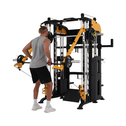 All-In-One Full-Body Smith Machine With Adjustable Lever Arms And Dual Weight Stacks (SAK21836)