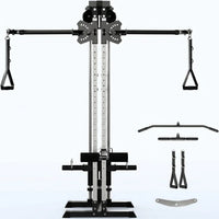 Cable Machine Home Gym, Wall Mounted Cable Machine with Dual Swivel Arms and 22 Adjustable Positions, All-In-One Cable Crossover Machine for Home Gym, Black