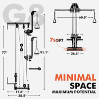 Cable Machine Home Gym, Wall Mounted Cable Machine with Dual Swivel Arms and 22 Adjustable Positions, All-In-One Cable Crossover Machine for Home Gym, Black — product view 10
