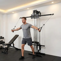 Cable Machine Home Gym, Wall Mounted Cable Machine with Dual Swivel Arms and 22 Adjustable Positions, All-In-One Cable Crossover Machine for Home Gym, Black — product view 2