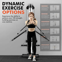 Cable Machine Home Gym, Wall Mounted Cable Machine with Dual Swivel Arms and 22 Adjustable Positions, All-In-One Cable Crossover Machine for Home Gym, Black — product view 6