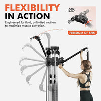 Cable Machine Home Gym, Wall Mounted Cable Machine with Dual Swivel Arms and 22 Adjustable Positions, All-In-One Cable Crossover Machine for Home Gym, Black — product view 9