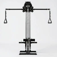 Cable Machine Home Gym, Wall Mounted Cable Machine with Dual Swivel Arms and 22 Adjustable Positions, All-In-One Cable Crossover Machine for Home Gym, Black — Studio Shot