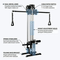 Cable Machine Home Gym, Wall Mounted Cable Machine with Dual Swivel Arms and 22 Adjustable Positions, All-In-One Cable Crossover Machine for Home Gym, Black — How It Works